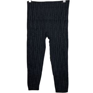 SPANX Womens Look At Me Now Cropped Lamn Leggings Black Geo Size Medium